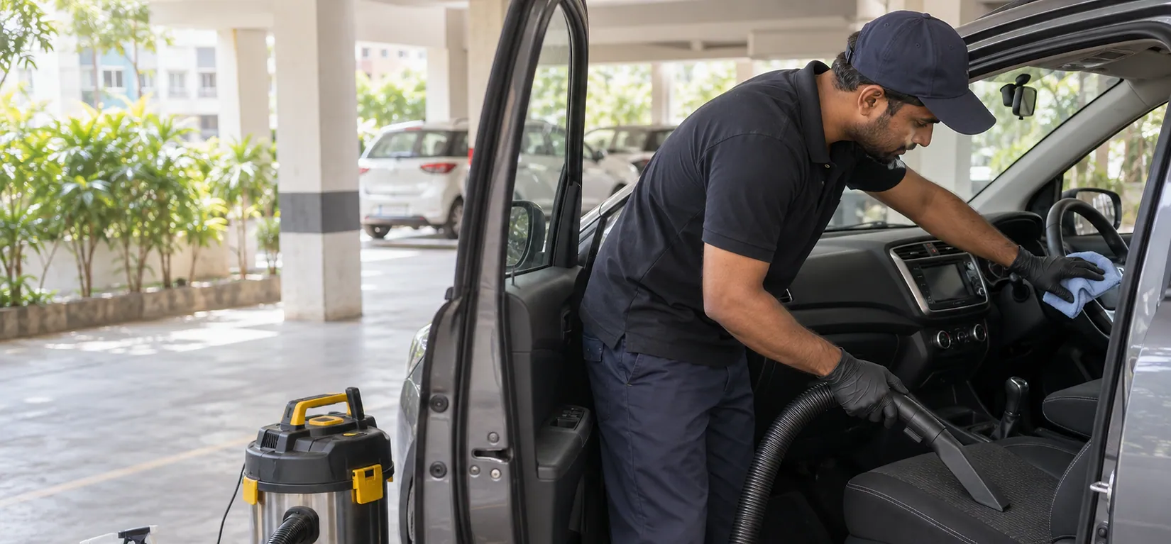 Deep interior cleaning by a Rotto mechanic at your doorstep in Bangalore